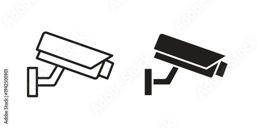 CCTV icon in black and white. clipart and line style icons