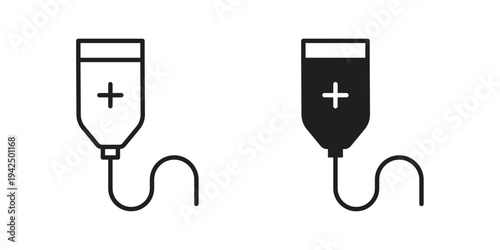 Chemotherapy icon in black and white. clipart and line style icons