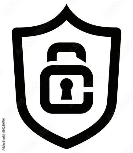 Security shield icon featuring a lock and key symbolizing protection and safeguarding sensitive information online