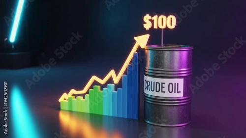 Crude oil price rise concept