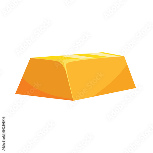 Gold bar icon vector, shiny gold bar or bullion vector illustration, gold clip art, isolated on white background