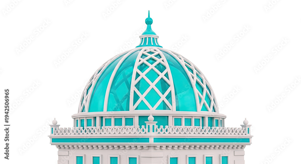 Obraz premium Modern Cyan and White Dome Architecture