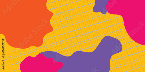 Vibrant Abstract Organic Shapes with Textured Background.