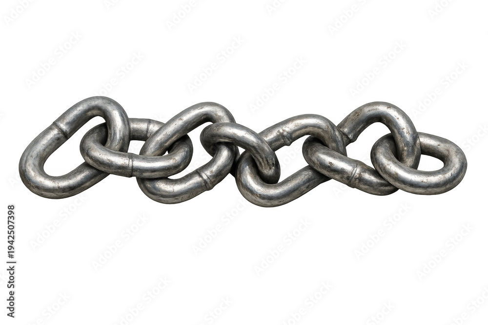 Fototapeta premium Strong heavy metal chain links on transparent background