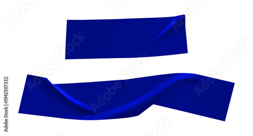 Cuadro en lienzo Blue sticky tape pieces collection with realistic wrinkles on grid png