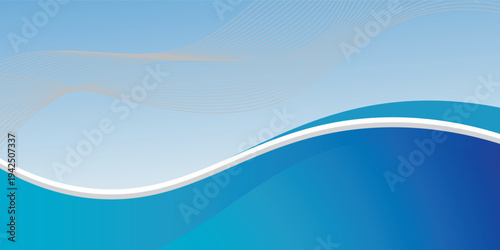 Abstract Blue Teal Curved Corporate Technology Design