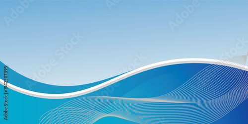 Abstract Blue Teal Curved Corporate Technology Design
