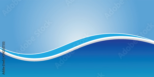 Abstract Blue Teal Curved Corporate Technology Design