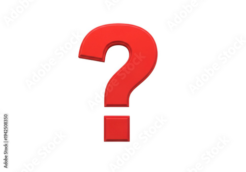 A large red question mark symbol