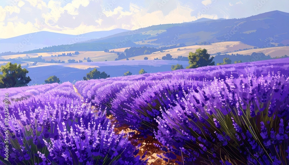 Obraz premium Purple Lavender Flowers in Vibrant Field