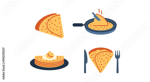 French Crepe Line art vector dynamic creative abstract illustration