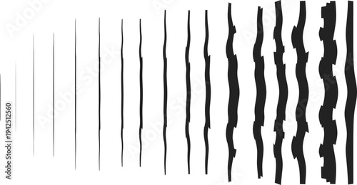 A series of black and white vertical lines with varying thickness and spacing