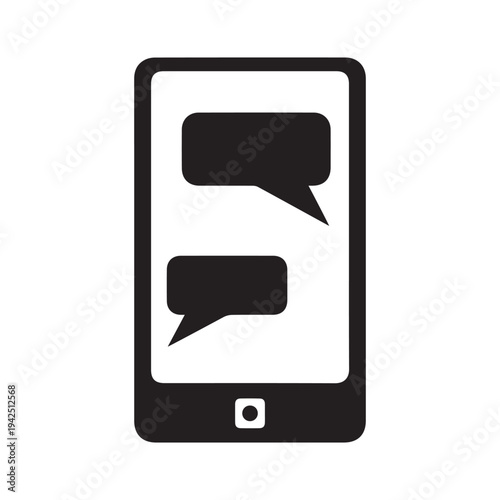 Messages on phone simple icon
