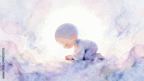 Deep Calm Faith in Serenity isolated watercolor vector illustration svg