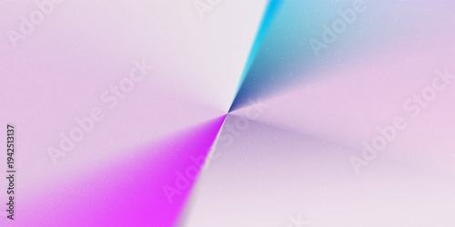 Cone shaped radial gradation from white to blue and purple made with gradient mesh. Tender bg with soft blend and an overlay noise texture. Smooth background. Vector illustration