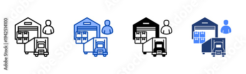 Supply Chain  Icon with Style Variations