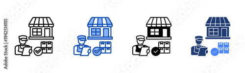 Supplier Management  Icon with Style Variations