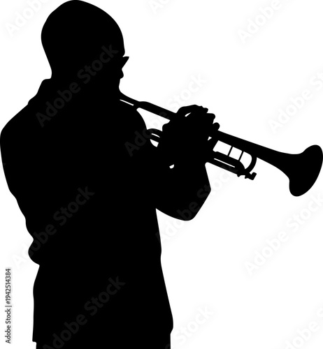 Musician Playing Trumpet Silhouette