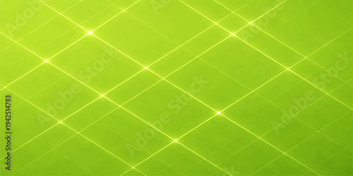 Abstract green fabric texture featuring a seamless plaid pattern with a square grid design reminiscent of a soccer goal net or solar panel tiles for a light wallpaper illustration
