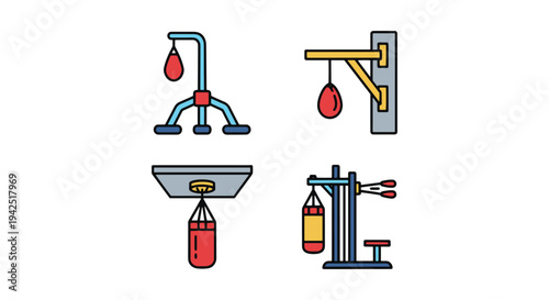 Heavy Bag Stand Line art clean artistic abstract illustration