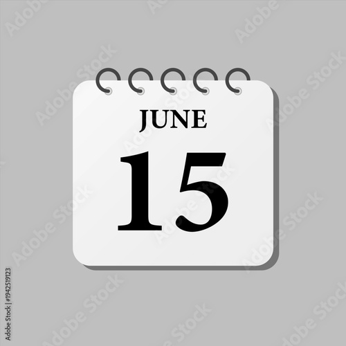 Icon page calendar day - 15 June
