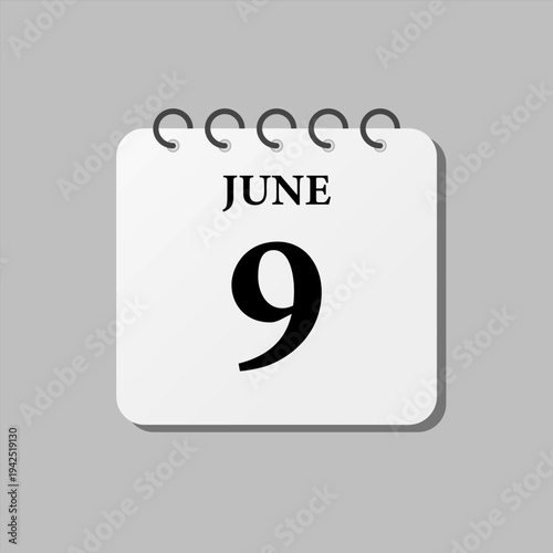 Icon page calendar day - 9 June