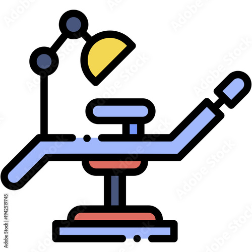 Dental Chair Vector Icon for Odontology and Healthcare
