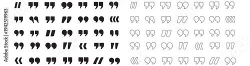 Quotation mark vector icon set. Quotation marks icon set vector illustration for quotes, speech, talking marks and comments design. vector, icons