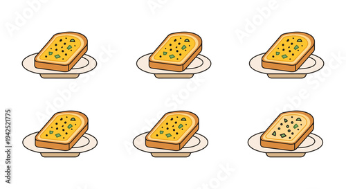 Garlic Bread Plate Line art creative abstract modern illustration