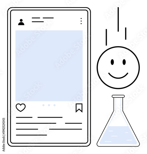 Social media concept. Social media imagery connects to science and experimentation. Social media evolving through creative and scientific approaches. For marketing, branding, innovation, research