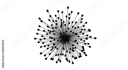 Abstract black starburst explosion on white background