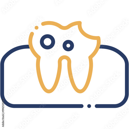 Tooth Cavity Molar Vector Icon for Dental Caries Treatment