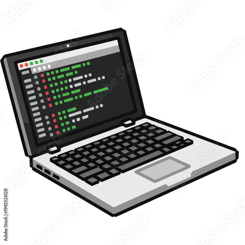 Laptop with stock market data on screen