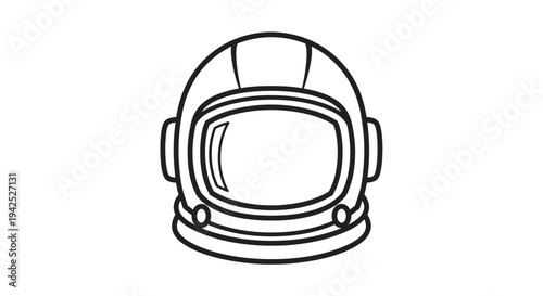 Simple line drawing of an astronaut s helmet facing forward