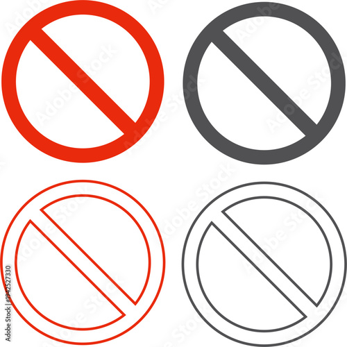 red circle sign for prohibition, stop, danger. stop sign