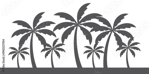 silhouette of coconut tree in flat style. illustration of palm tree in flat style.	