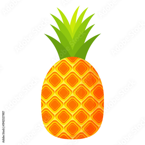 Fresh pineapple fruit illustration, summer pineapple fruit theme. Summer design for holiday promotion and printed on clothing.	
