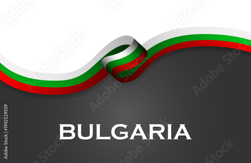 Bulgaria luxury waving flag ribbon isolated on transparent background. Country flag mockup. National sport team, news or awards concept. Vector PNG