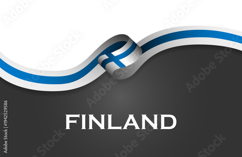 Finland luxury waving flag ribbon isolated on transparent background. Country flag mockup. National sport team, news or awards concept. Vector PNG