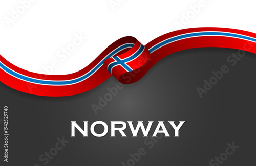 Norway luxury waving flag ribbon isolated on transparent background. Country flag mockup. National sport team, news or awards concept. Vector PNG