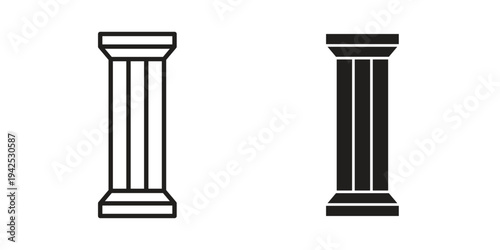 Antique Column icon set, logo vector eps10