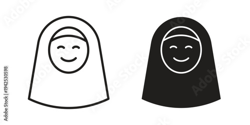Arab woman icon set, logo vector eps10