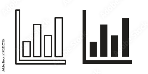 Bar diagram icon set, logo vector eps10