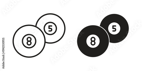 Billiard ball icon set, logo vector eps10