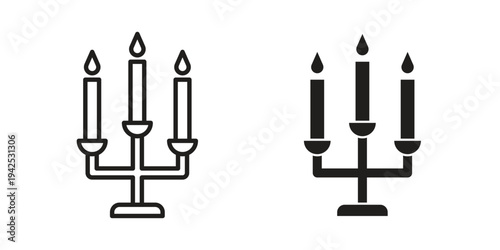 Candelabra icon set, logo vector eps10