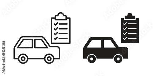 Car repair check list icon set, logo vector eps10
