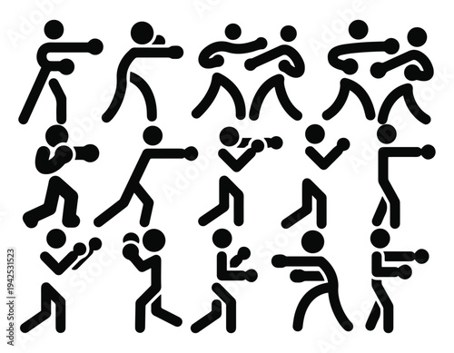 Boxing Sport Icon Collection Vector