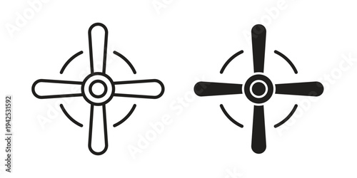 Ceiling fan icon set, logo vector eps10