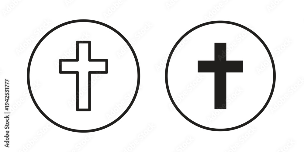 Obraz premium Christian cross icon set, logo vector eps10