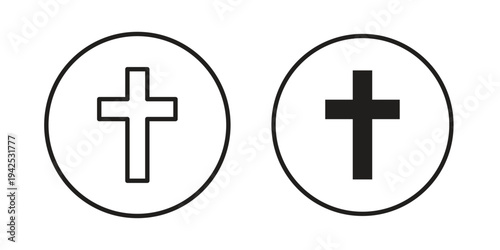Christian cross icon set, logo vector eps10